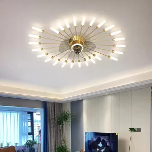Plafonnier LED design moderne industriel lumière créative effet feu d’artifice chrome salon chambre intérieure éclairage élégant économique Plafonnier LED design moderne industriel lumière créative effet feu d’artifice chrome salon chambre intérieure éclairage élégant économique