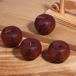 Décoration murale en bois naturel style asiatique  pommes gravées  cadeau original pour décoration intérieure  salon  chambre  cuisine  bureau