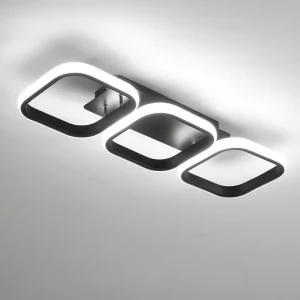 Plafonnier LED métal moderne design épuré lumière blanche/chaude chambre salon bureau éclairage contemporain économique élégant