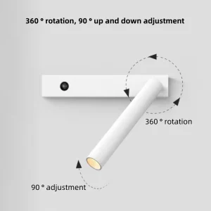 Applique murale LED aluminium design moderne minimaliste éclairage ajustable chambre salon bureau économie d’énergie élégance