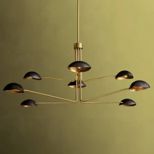 Plafonnier Sputnik industriel métal doré et noir design moderne-retro éclairage salle à manger salon foyer luminaire décoratif Plafonnier Sputnik industriel métal doré et noir design moderne-retro éclairage salle à manger salon foyer luminaire décoratif