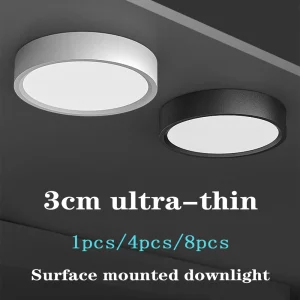 Plafonnier LED aluminium design moderne minimaliste lumière chaleureuse salon cuisine bureau éclairage économique 220V certification CCC