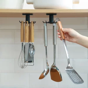 Crochets cuisine rotation rack stockage mural sans poinçonnage multifonctionnel étagères cuisine rangement ustensiles Crochets cuisine rotation rack stockage mural sans poinçonnage multifonctionnel étagères cuisine rangement ustensiles