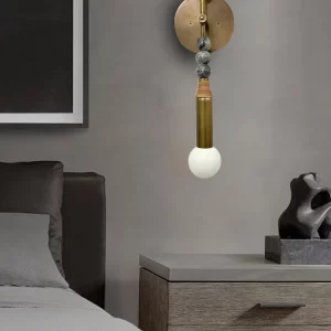 Applique murale laiton marbre design moderne industriel luxe éclairage LED chambre salon entrée décoration intérieure lumière chaleureuse élégance