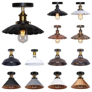 Plafonnier industriel métal rétro éclairage intérieur minimaliste lampe vintage salon chambre couloir maison style rétro design industriel