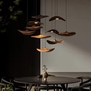 Suspension bois naturel design moderne nordique LED éclairage chaleureux salon chambre économie d’énergie élégance durable Suspension bois naturel design moderne nordique LED éclairage chaleureux salon chambre économie d’énergie élégance durable