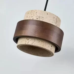Suspension en bois et pierre design moderne industrial style luminaire éclairage intérieur salon chambre Suspension en bois et pierre design moderne industrial style luminaire éclairage intérieur salon chambre