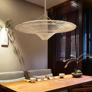 Suspension rotin style asiatique design moderne minimaliste salon chambre éclairage chaleureux luminaire déco intérieure Suspension rotin style asiatique design moderne minimaliste salon chambre éclairage chaleureux luminaire déco intérieure
