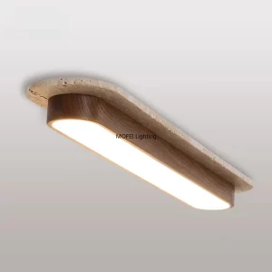 Plafonnier bois naturel design scandinave LED éclairage intérieur moderne chambre salon lumière chaleureuse économie d’énergie élégance