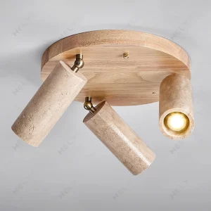 Plafonnier bois massif design nordique moderne lumière chaleureuse salon chambre éclairage intérieur