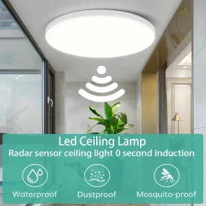 Plafonnier LED moderne avec capteur radar éclairage intelligent design minimaliste pour couloir garage escalier 220V 20W-30W Plafonnier LED moderne avec capteur radar éclairage intelligent design minimaliste pour couloir garage escalier 220V 20W-30W