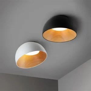 Plafonnier LED bois naturel design moderne nordique éclairage chaleureux salon chambre bureau cuisine économique élégant