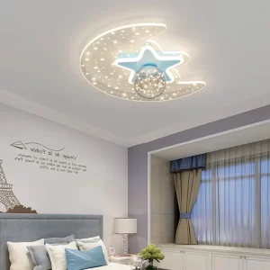 Plafonnier étoile lune chambre enfants design moderne ludique éclairage doux chaleureux économies d’énergie installation facile entretien simple