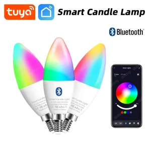 Ampoule connectée LED à la lumière de bougie design moderne compatible Bluetooth et Alexa éclairage RGB économie d’énergie certification ROHS idéale pour salon et chambre éclairage intelligent et chaleureux Ampoule connectée LED à la lumière de bougie design moderne compatible Bluetooth et Alexa éclairage RGB économie d’énergie certification ROHS idéale pour salon et chambre éclairage intelligent et chaleureux