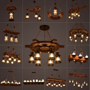 Plafonnier bois LED style rustique industriel design nordique vintage éclairage chaleureux salon chambre cuisine économique élégant Plafonnier bois LED style rustique industriel design nordique vintage éclairage chaleureux salon chambre cuisine économique élégant