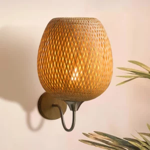 Applique murale vintage rotin bambou design boho rustique moderne éclairage doux chambres salons ambiance chaleureuse luminaire déco