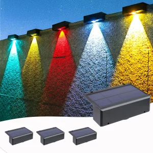 Applique murale solaire sans perçage lumière extérieure multicolore design moderne IP65 étanche éclairage écoénergétique pour jardin patio et balcon Applique murale solaire sans perçage lumière extérieure multicolore design moderne IP65 étanche éclairage écoénergétique pour jardin patio et balcon