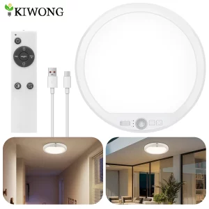 Plafonnier intelligent sans fil capteur mouvement télécommande éclairage uniforme design moderne intérieur économie énergie blanc LED USB rechargeable