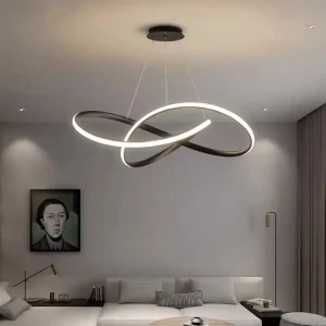 Suspension moderne métal design sculptural éclairage LED chambre salon éclairage contemporain élégant économie d’énergie