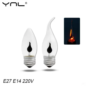 Ampoule de bougie LED effet de flamme E14 E27 éclairage vintage chaleureux pour décoration intérieure salon salle à manger chandelier économie d’énergie design classique édition limitée Ampoule de bougie LED effet de flamme E14 E27 éclairage vintage chaleureux pour décoration intérieure salon salle à manger chandelier économie d’énergie design classique édition limitée