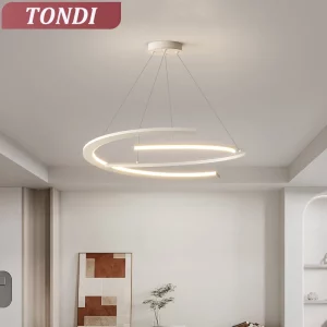 Suspension LED design moderne minimaliste éclairage intérieur plafonnier aluminium lumière chaleureuse salon chambre salle à manger