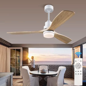 Plafonnier LED en bois nordique design scandinave moderne ventilateur lumière chaleureuse économique élégant