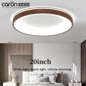 Plafonnier LED bois naturel design scandinave nordique moderne chambre salon éclairage chaleureux économique élégant
