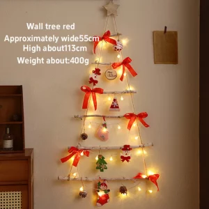 Décoration murale arbre de Noël bois naturel lumières LED festives pour salon chambre fêtes économie d’énergie chaleureuse élégante Décoration murale arbre de Noël bois naturel lumières LED festives pour salon chambre fêtes économie d’énergie chaleureuse élégante