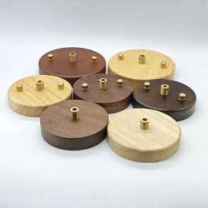 Plafonnier en bois massif couleur noyer  design nordique moderne  10cm  plaque de fixation  vis en laiton  suspensions  éclairage intérieur  salon  chambre  salle à manger  style scandinave  décoration chaleureuse