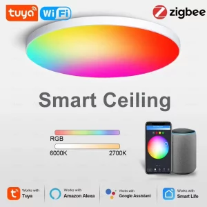 Plafonnier LED intelligent RGB CW Wi-Fi Tuya Alexa Google Home éclairage adaptable salon chambre moderne économique