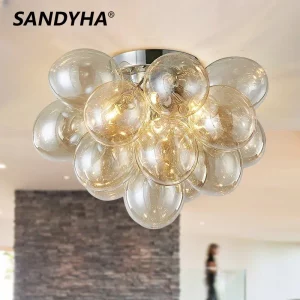 Plafonnier LED verre design moderne luminaire décoratif chambre salle à manger bureau éclairage doux élégant