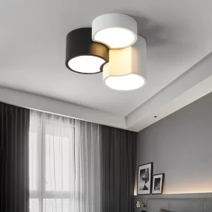 Plafonnier LED métal design moderne minimaliste nordique intérieur éclairage chambre salon bureau lumière diffuse économie d’énergie élégance industrielle