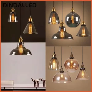 Suspension verre vintage design industriel chambres salons cuisines éclairage chaleureux décoration rétro authentique élégant