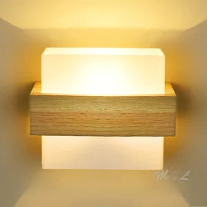 Applique murale en bois LED design scandinave nordique moderne salon chambre éclairage chaleureux économique élégant