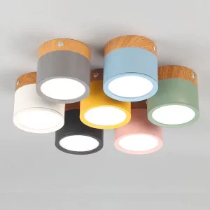 Plafonnier LED bois moderne design nordique minimaliste éclairage chaleureux salon chambre cuisine bureau économie d’énergie élégance naturelle