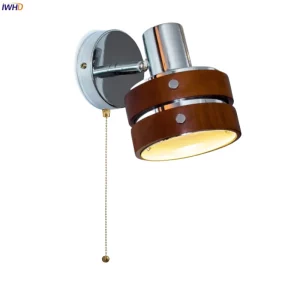 Lampe murale bois et métal design vintage scandinave éclairage moderne salon chambre Lampe murale bois et métal design vintage scandinave éclairage moderne salon chambre