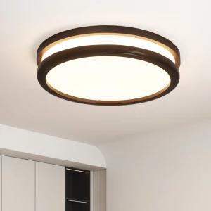 Plafonnier LED bois naturel design scandinave nordique moderne chambre salon éclairage chaleureux économique élégant