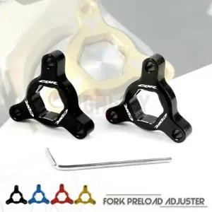 Ajusteur de précharge de fourche de Suspension CNC en aluminium pour moto de concours Honda CBR600RR 2007-2010 et 1000RR 2008-2011 Ajusteur de précharge de fourche de Suspension CNC en aluminium pour moto de concours Honda CBR600RR 2007-2010 et 1000RR 2008-2011