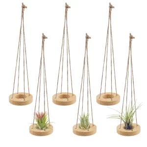 Suspension décorative pour plantes en bois naturel style rustique minimaliste murale jardin intérieur décoration murale ronde suspendue corde en jute rangement créatif pour plantes succulentes et fleurs Suspension décorative pour plantes en bois naturel style rustique minimaliste murale jardin intérieur décoration murale ronde suspendue corde en jute rangement créatif pour plantes succulentes et fleurs
