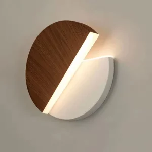 Lampe murale bois LED design moderne 360 degrés lumière chaleureuse éclairage créatif chambre salon loft allée Lampe murale bois LED design moderne 360 degrés lumière chaleureuse éclairage créatif chambre salon loft allée