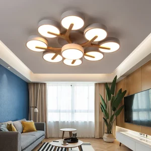 Plafonnier en bois naturel design scandinave moderne lumière LED chaleureuse salon chambre éclairage minimaliste déco écoénergétique Plafonnier en bois naturel design scandinave moderne lumière LED chaleureuse salon chambre éclairage minimaliste déco écoénergétique