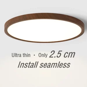 Plafonnier LED bois naturel design scandinave nordique moderne chambre salon éclairage chaleureux économique élégant