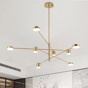 Plafonnier LED doré design moderne minimaliste salon chambre salle à manger éclairage uniforme lumière chaleureuse élégance industrielle