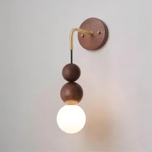 Applique murale bois noyer design scandinave lumière chaleureuse éclairage moderne salon chambre tête de lit écoénergétique LED