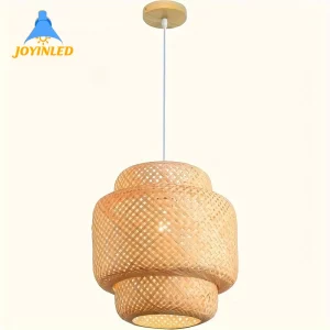 Suspension en bambou naturel design scandinave minimaliste éclairage intérieur chaleureux salon chambre cuisine