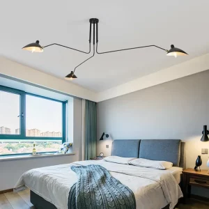 Plafonnier industriel moderne nordique noir chrome lumière Led salon chambre décoration intérieure éclairage flexible économique