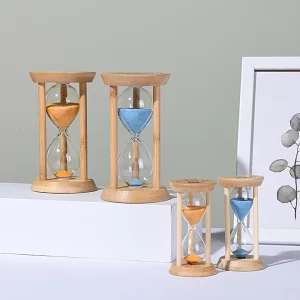 Sablier en bois naturel design minimaliste décoration bureau salon maison horloge sable portable cadeau anniversaire enfants