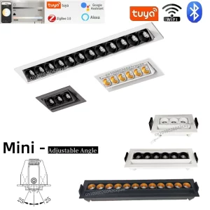 Plafonnier LED encastrable aluminium design moderne minimaliste lumière ajustable éclairage intérieur salon bureau cuisine économique connecté