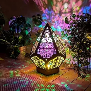 Lampadaire artistique LED projection lumière multicolore style oriental décoration intérieure extérieure éclairage chaleureux Lampadaire artistique LED projection lumière multicolore style oriental décoration intérieure extérieure éclairage chaleureux