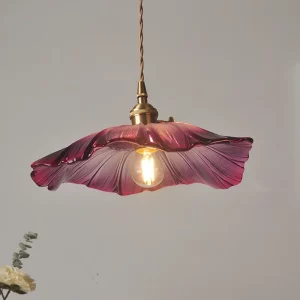 Suspension Vintage en verre floral  éclairage décoration maison  salon  chambre à coucher  design naturel  lumière chaleureuse  économique  élégant